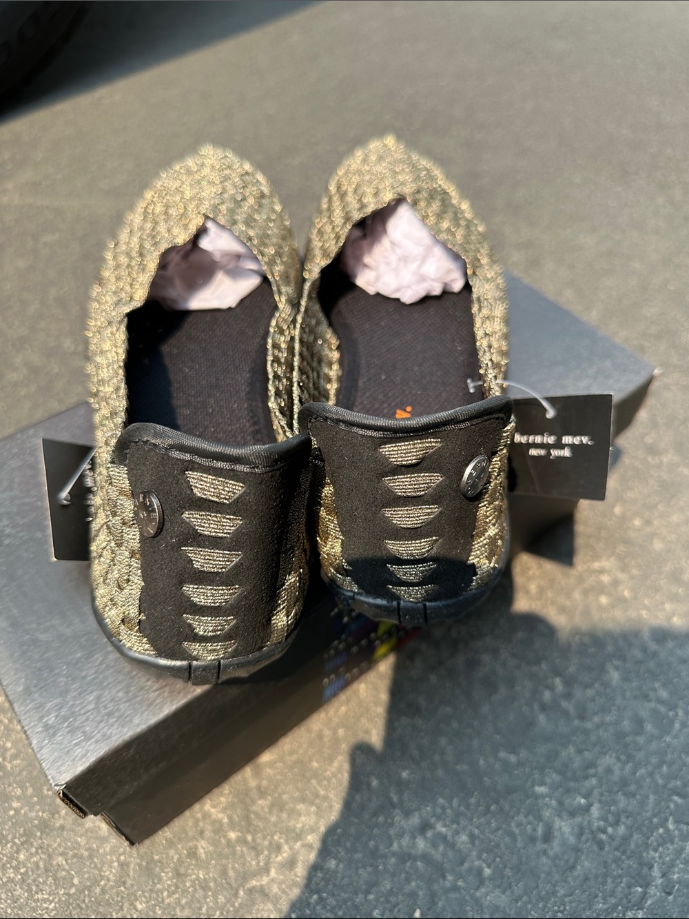 bernie mev. Woven Metallic Bronze Slip-On Flats - Picture 3 of 4